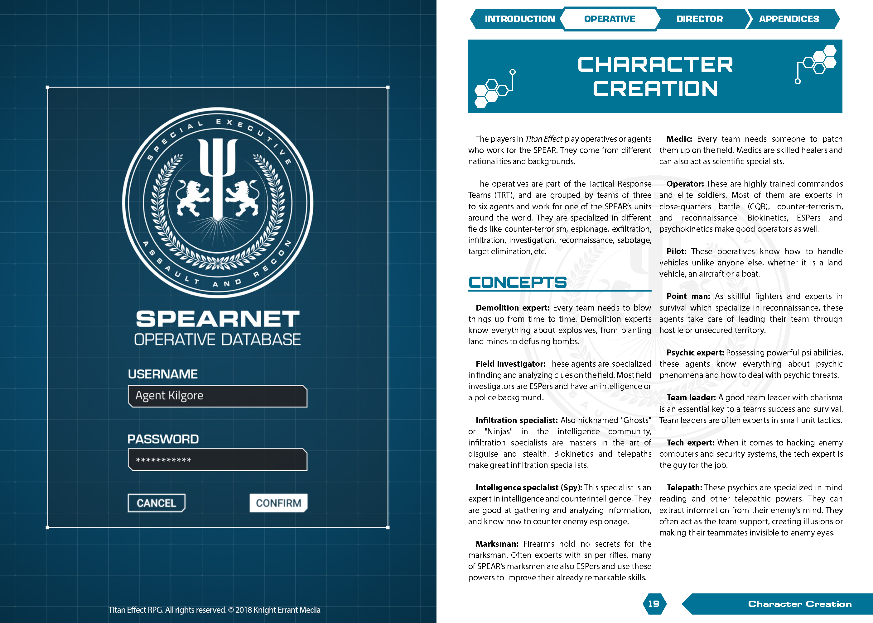 Titan Effect RPG interior pages