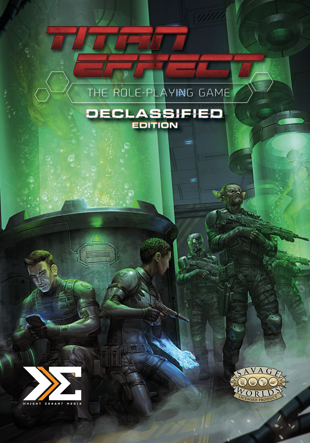 Titan Effect RPG: Declassified cover by Bad Moon Art Studio