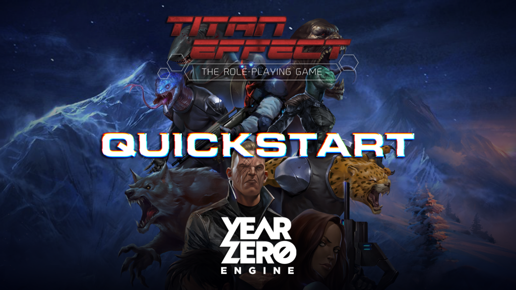 "Titan Effect RPG Zero QuickStart" promotion cover.